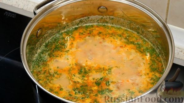 Гречневый суп с грибами и сыром
