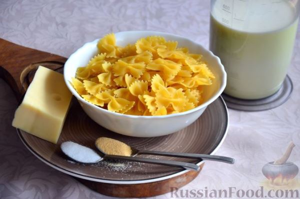 Макароны с молоком и сыром (на сковороде)